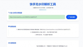 ★★★98贡献 快手无水印解析工具 一键解析抖音无水印