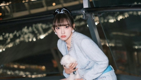 程潇，甜美小香风穿搭